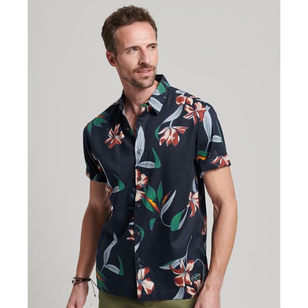 Superdry Kortärmad Tröja Vintage Hawaiian Blå 2XL Man