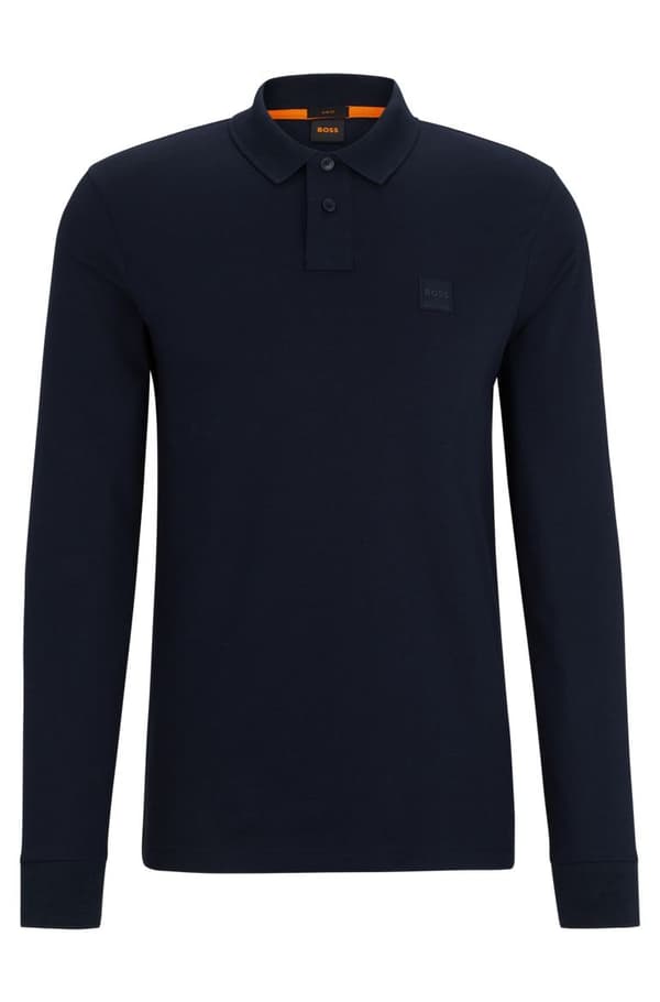 Boss Langærmet Polo Passerby 10256683 Blå M Mand