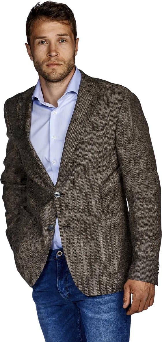 Ljus fiskbensmönstrad