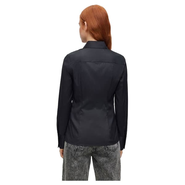 Hugo Lang ærmet Skjorte The Fitted 10211515 Sort 38 Kvinde
