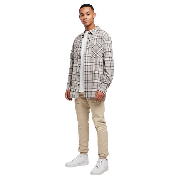 Urban Classics Lang ærmet Skjorte Oversized Check Grå L Mand