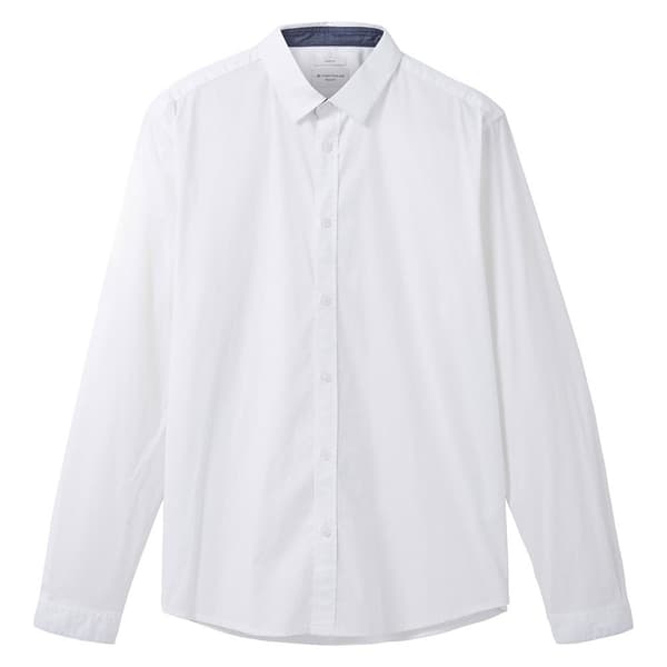 Tom Tailor Skjorta 1037435 Stretch Poplin Vit S Man