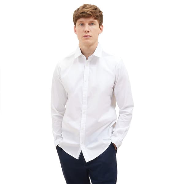 Tom Tailor Skjorta 1037435 Stretch Poplin Vit S Man