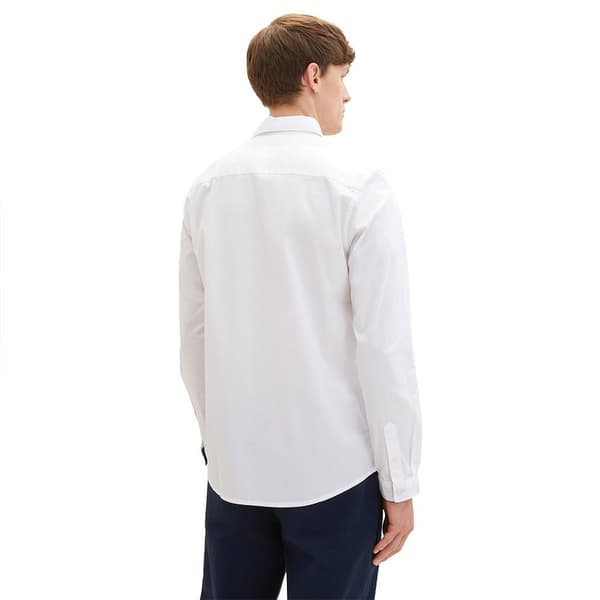 Tom Tailor Skjorta 1037435 Stretch Poplin Vit S Man