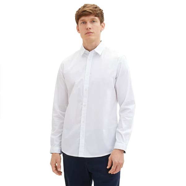 Tom Tailor Skjorta 1037435 Stretch Poplin Vit S Man
