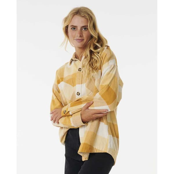 Rip Curl Lang ærmet Skjorte La Isla Flannel Gul S Kvinde