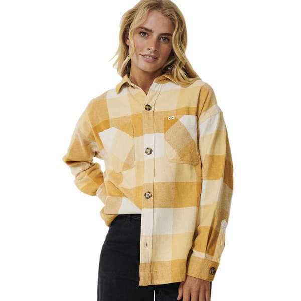 Rip Curl Lang ærmet Skjorte La Isla Flannel Gul S Kvinde