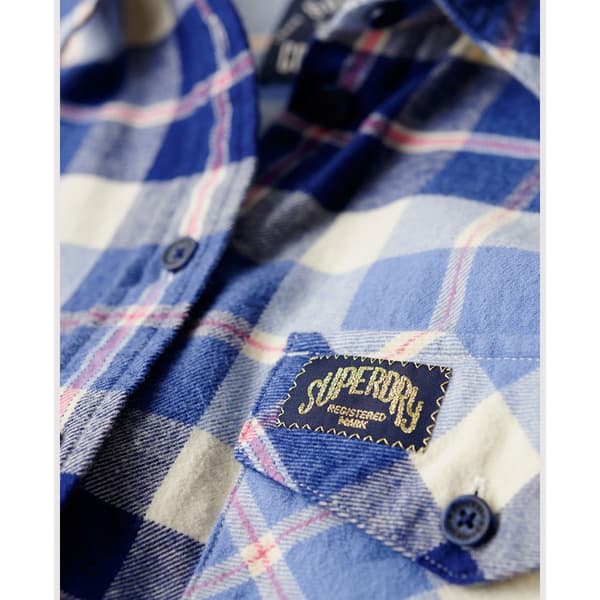 Superdry Långärmad Tröja Lumberjack Check Flannel Blå S Kvinna