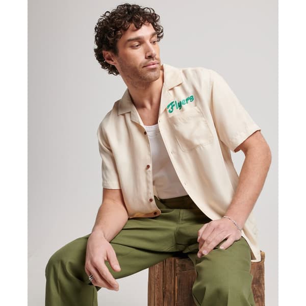 Superdry Lyhythihainen Paita Vintage Bowling Beige L Mies