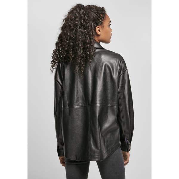 Urban Classics S Skjorte Faux Leather Over Sort M Kvinde