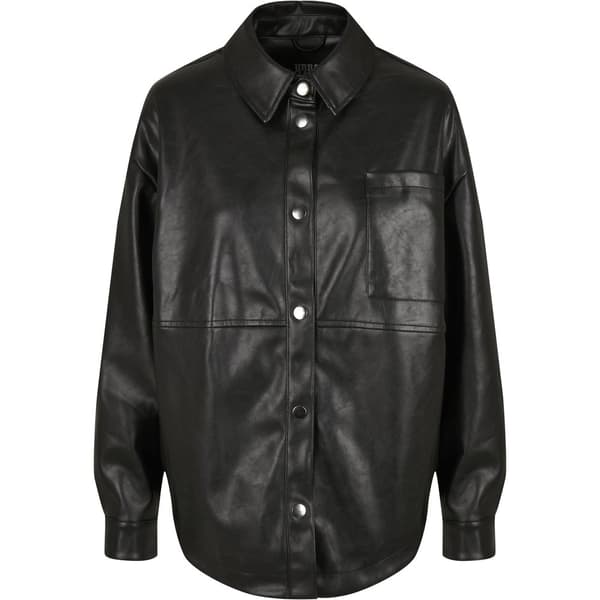 Urban Classics S Skjorte Faux Leather Over Sort M Kvinde