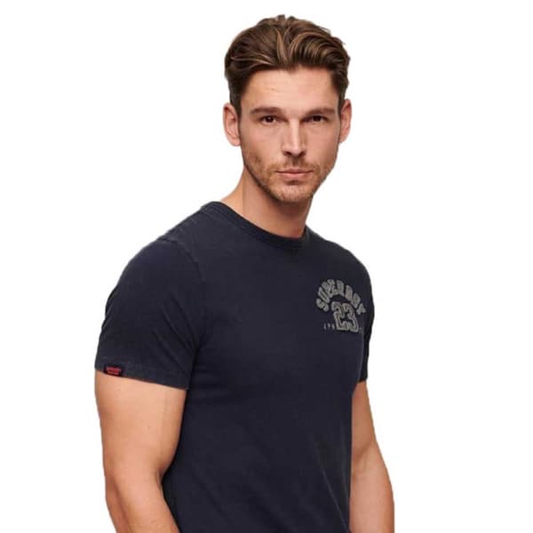 Superdry Lyhythihainen Pyöreäkauluksinen T-paita Vintage Athletic Chest Sininen M Mies