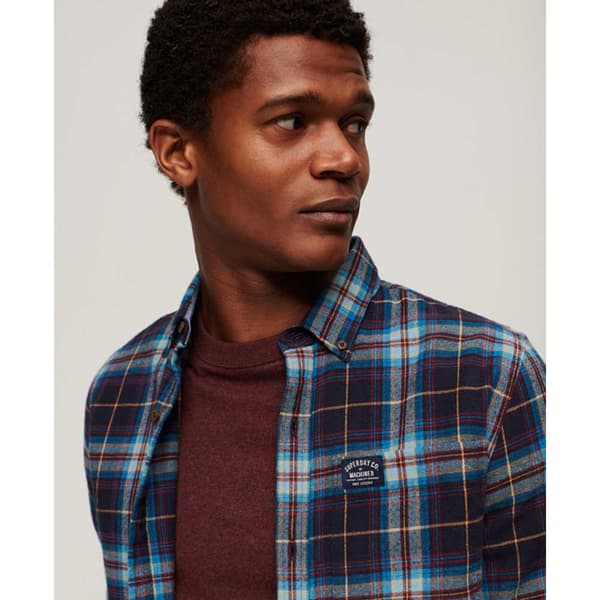 Superdry Långärmad Tröja Cotton Lumberjack Blå S Man