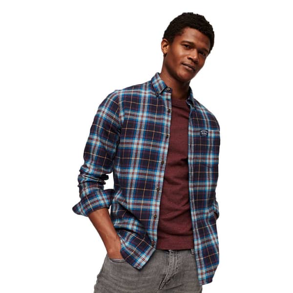 Superdry Långärmad Tröja Cotton Lumberjack Blå S Man