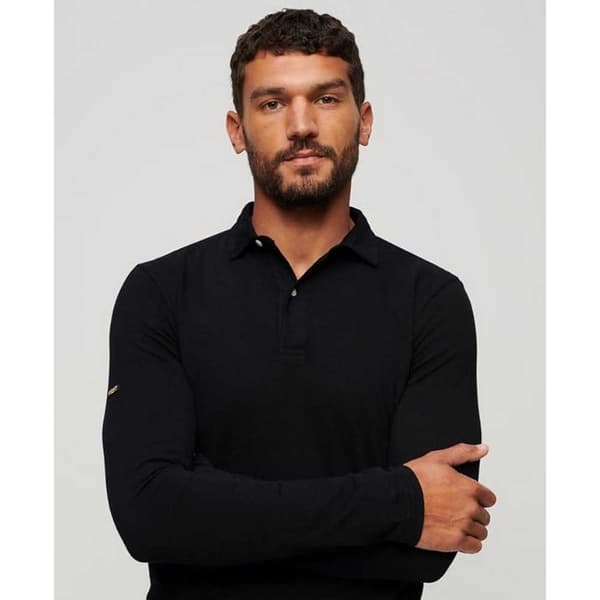 Superdry Långärmad Piké Studios Jersey Svart 2XL Man