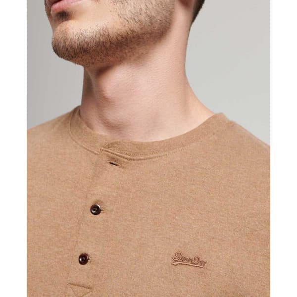 Superdry Långärmad T-shirt Vintage Logo Embroidered Mid Weight Henley Brun 2XL Man