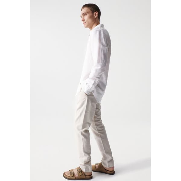 Salsa Jeans Långärmad Tröja Cotton Linnen Regular Fit Vit L Man