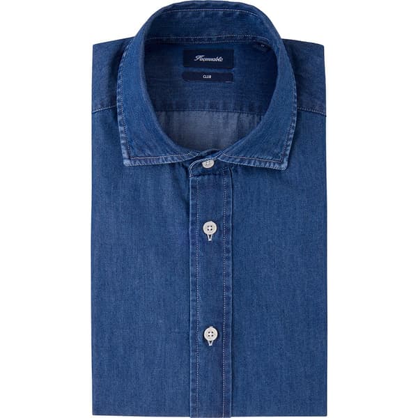FaÇonnable Lang ærmet Skjorte Clb Bd Spw Chbry Blå 2XL Mand