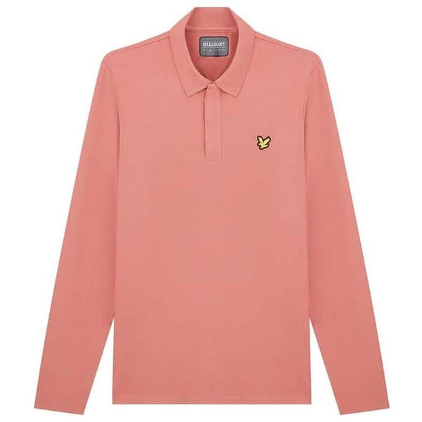 Lyle & Scott Langærmet Polo Concealed Button Orange XL