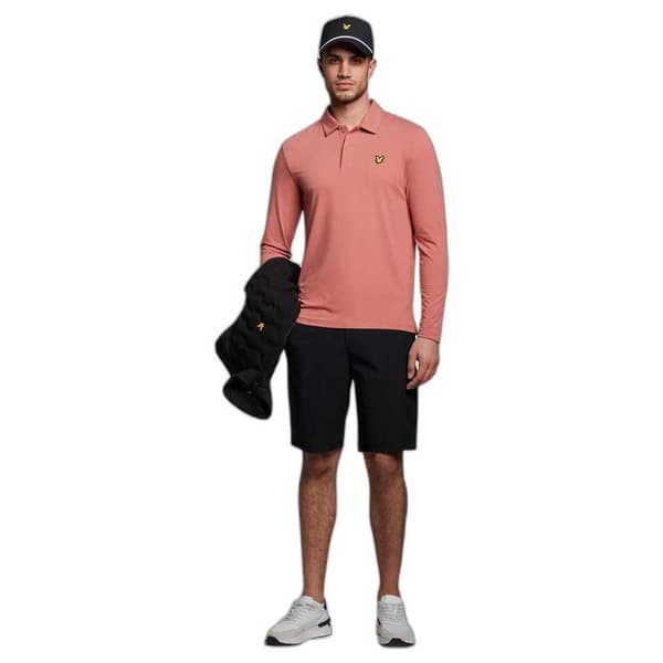 Lyle & Scott Langærmet Polo Concealed Button Orange XL