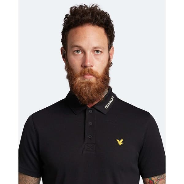 Lyle & Scott Kortärmad Piké Tech Collar Logo Svart S