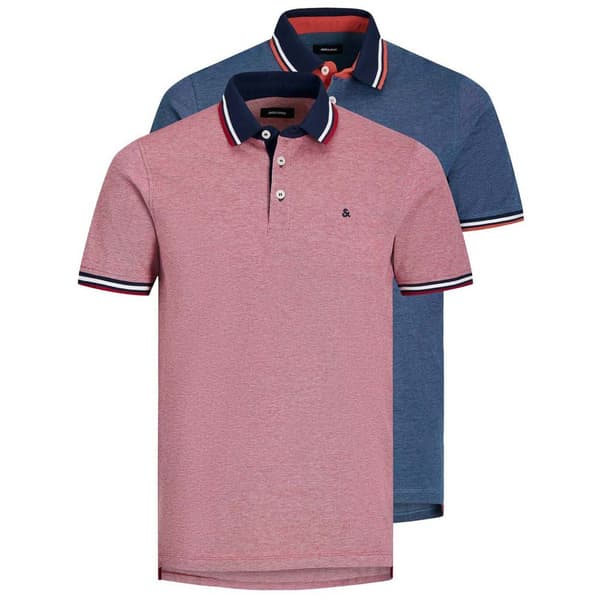 Jack & Jones Kortärmad Pikétröja Paulos 2 Units Röd,Blå M Man