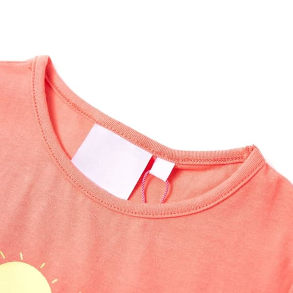 vidaXL T-shirt til børn str. 128 koralfarvet