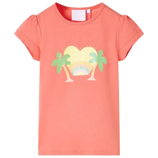 vidaXL T-shirt til børn str. 128 koralfarvet