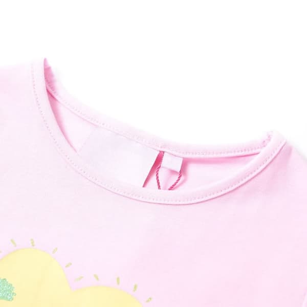 vidaXL T-shirt för barn ljusrosa 104