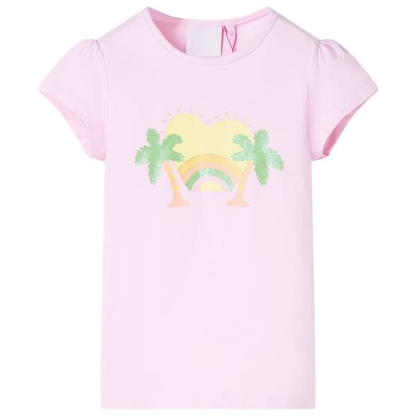 vidaXL T-shirt för barn ljusrosa 104
