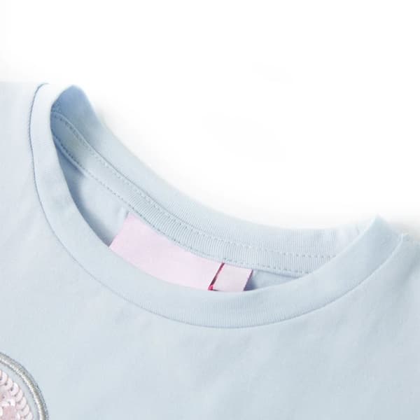 vidaXL T-shirt för barn ljusblå 104
