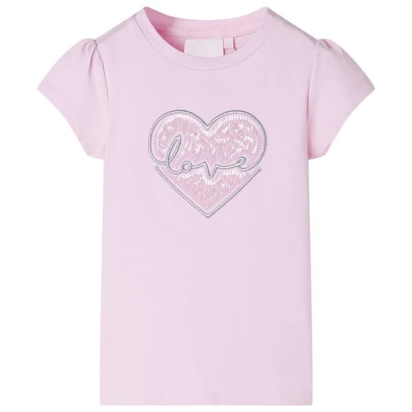 vidaXL T-shirt för barn ljusrosa 140