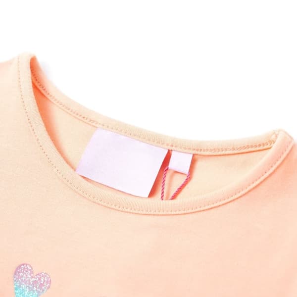 vidaXL T-shirt för barn ljus orange 140