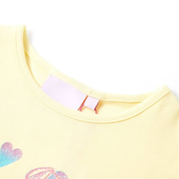 vidaXL T-shirt för barn mild gul 140