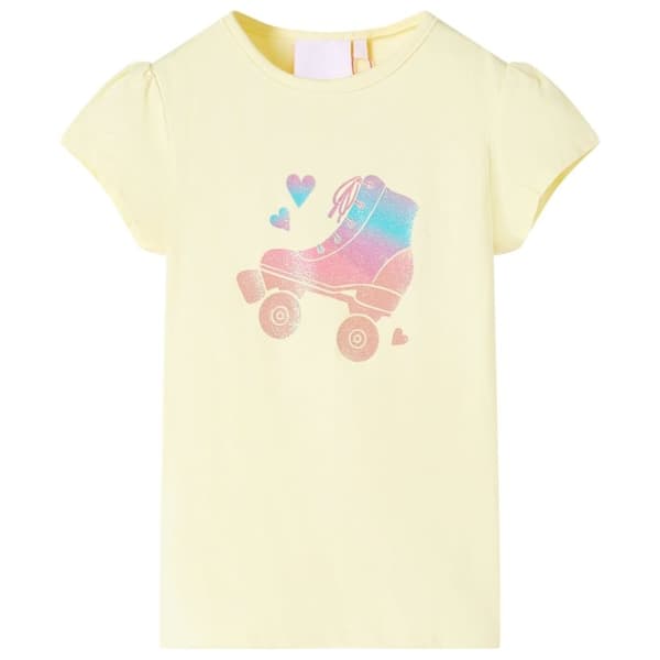 vidaXL T-shirt för barn mild gul 140