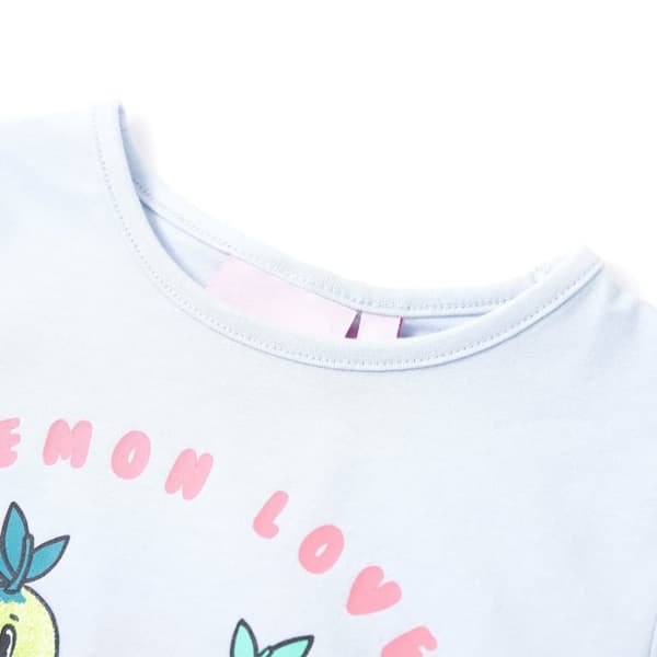 vidaXL T-shirt för barn ljusblå 140