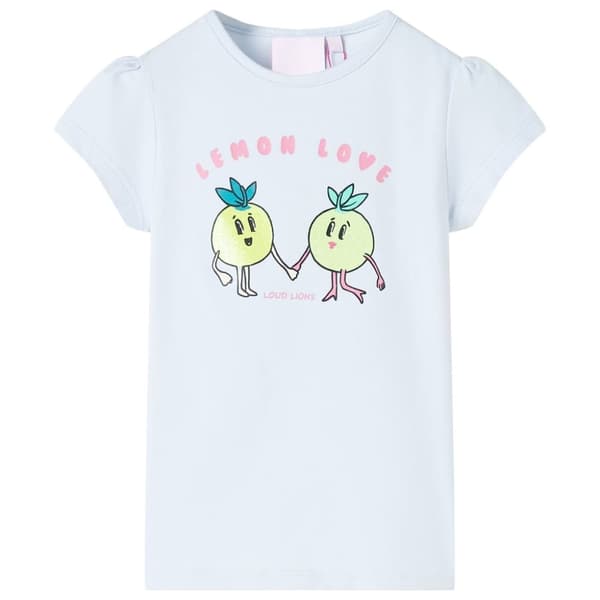 vidaXL T-shirt för barn ljusblå 140