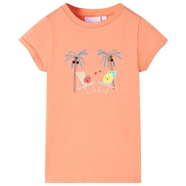vidaXL T-shirt för barn persika 116