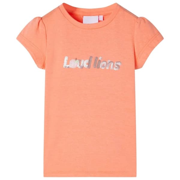vidaXL T-shirt med formade ärmar för barn neon orange 128