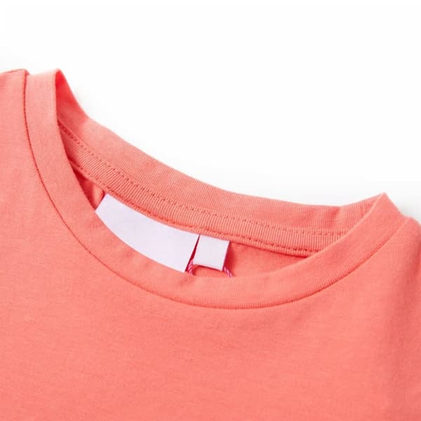vidaXL T-shirt med volangärmar för barn korall 116