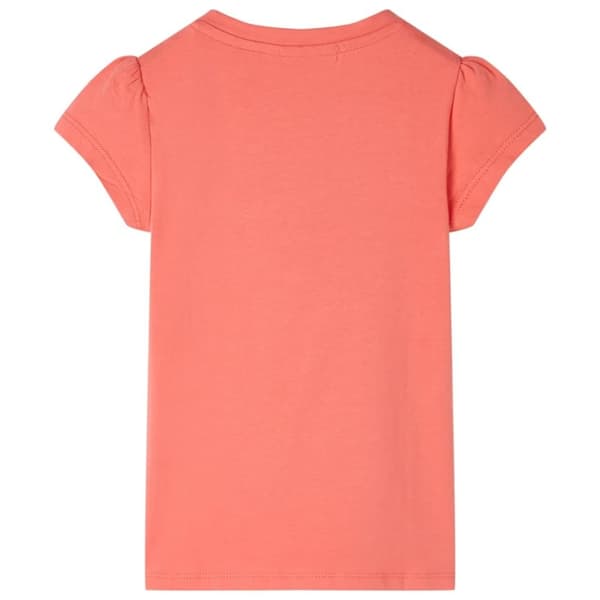 vidaXL T-shirt med volangärmar för barn korall 116