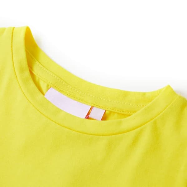 vidaXL T-shirt med formade ärmar för barn ljus gul 104