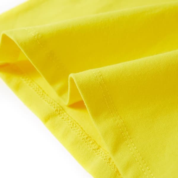 vidaXL T-shirt med formade ärmar för barn ljus gul 104