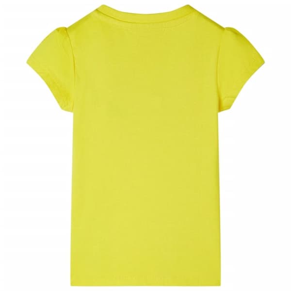 vidaXL T-shirt med formade ärmar för barn ljus gul 104