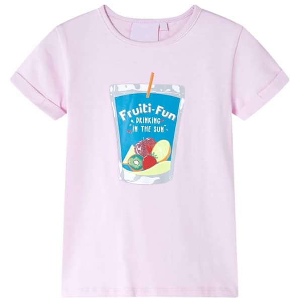 vidaXL T-shirt til børn str. 104 lyserød