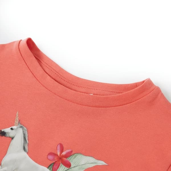 vidaXL T-shirt til børn str. 128 koralfarvet