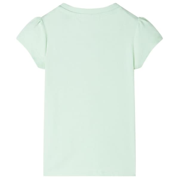 vidaXL T-shirt til børn str. 140 med flæser lysegrøn