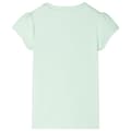 Miniatyrbillede 2 af 7: vidaXL T-shirt til børn str. 140 med flæser lysegrøn