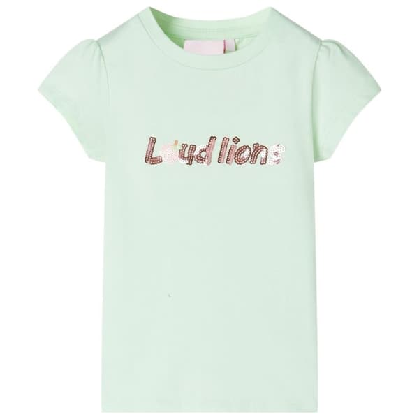 vidaXL T-shirt til børn str. 140 med flæser lysegrøn