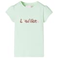 Miniatyrbillede 1 af 7: vidaXL T-shirt til børn str. 140 med flæser lysegrøn
